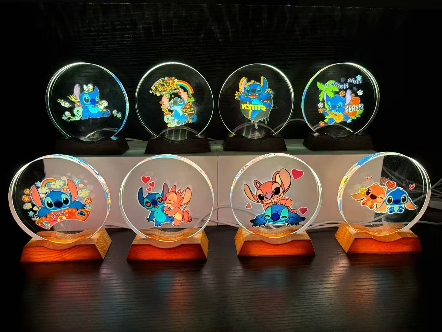 水晶球小夜灯、圆形球灯、扁形球、触摸球黑底、金色底小夜灯，工艺品详情图5