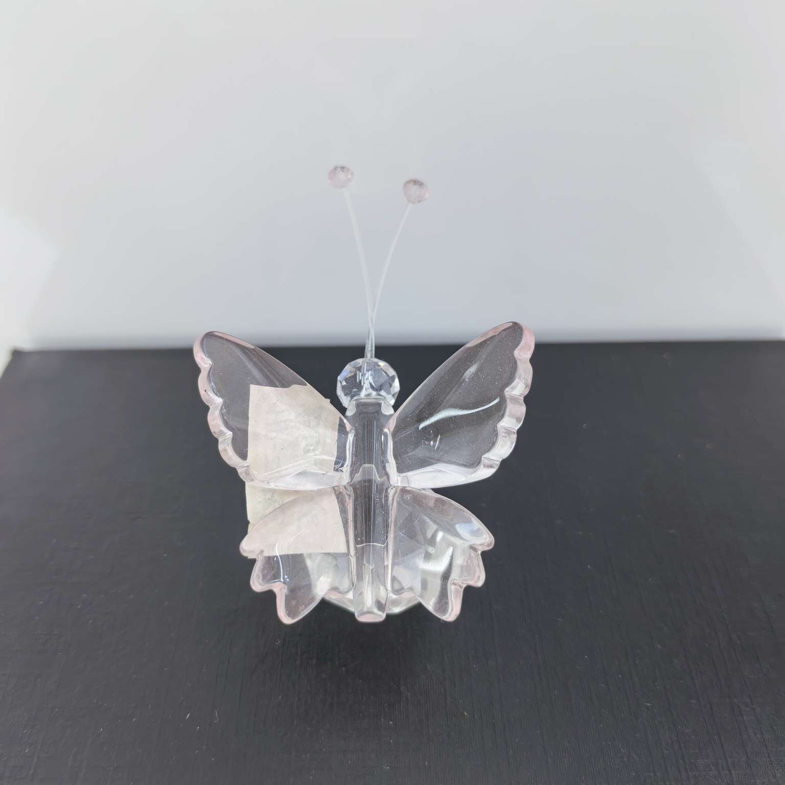 水晶工艺品粉色水晶蝴蝶摆件礼品家居装饰创意桌面摆件