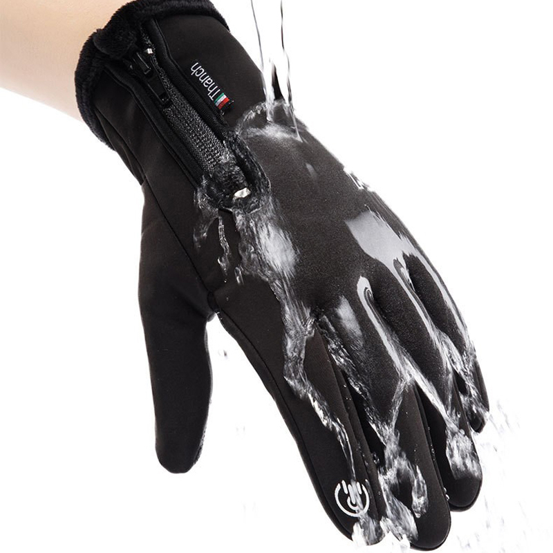 180808 Windproof full-finger gloves, cycling long finger gloves, cycling warm gloves, anti-slip full-finger fitness sports fleece gloves Application Scenario
