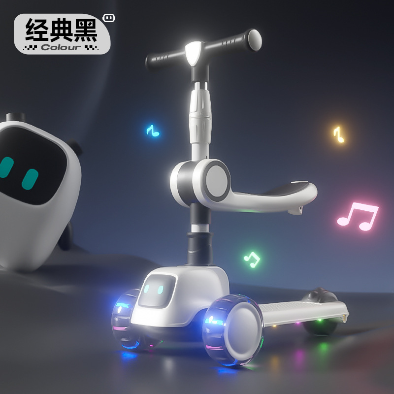 滑板车 儿童1-3-6-8-12岁可坐三合一溜溜车女孩男宝宝滑行车