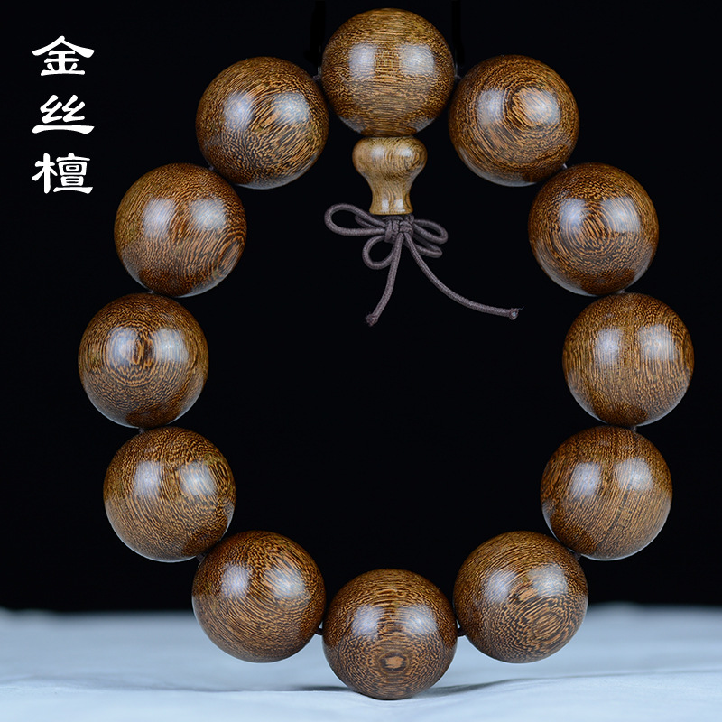 人造仿檀木a血檀黄花梨木头手串白紫黄水晶貔貅手链10-12mm玻璃手串男黑曜石12