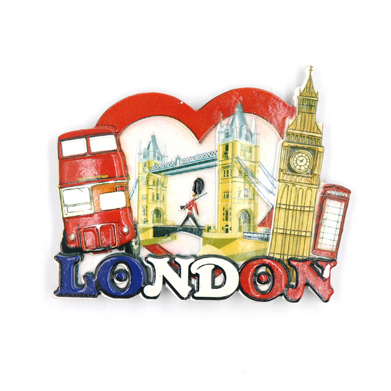 Customized creative resin fridge magnets for London, UK, European and world travel souvenirs, home three-dimensional decorative magnetic stickers details Picture