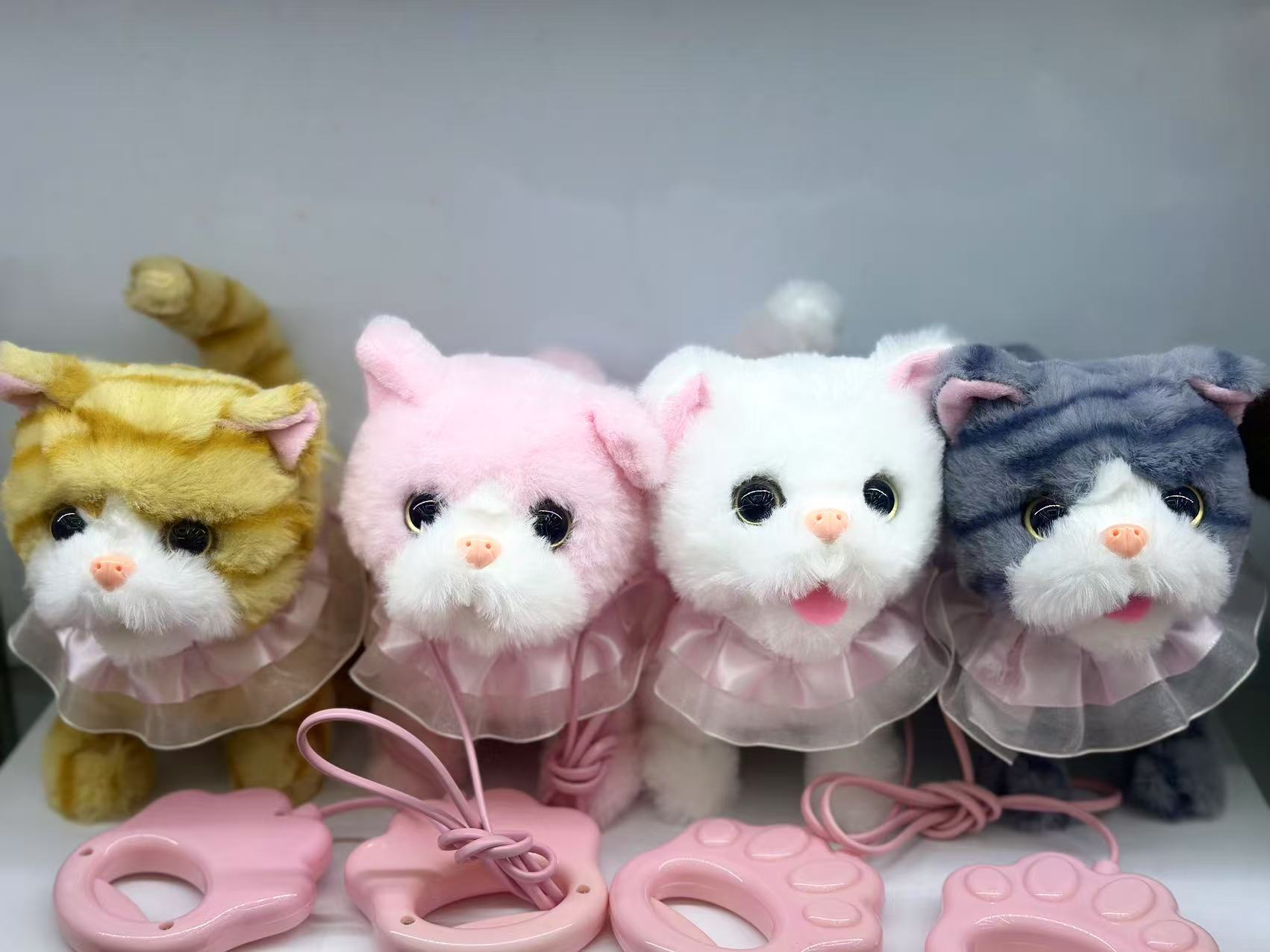 电动毛绒儿童新款电动猫玩具会走路带叫声，会唱歌，会学说话地摊热卖厂家直销