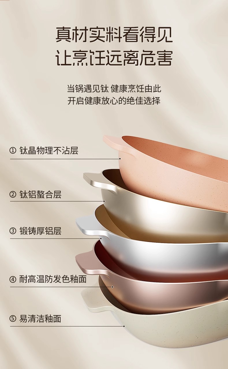 TZT钛晶炒锅家用不粘锅无涂层平底炒菜锅不沾锅燃气灶电磁炉专用详情5