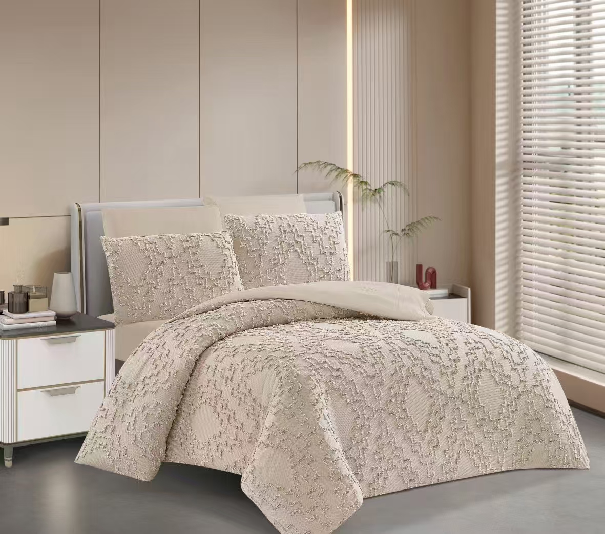 新款法兰绒三件套被子 黑纯色外贸批发