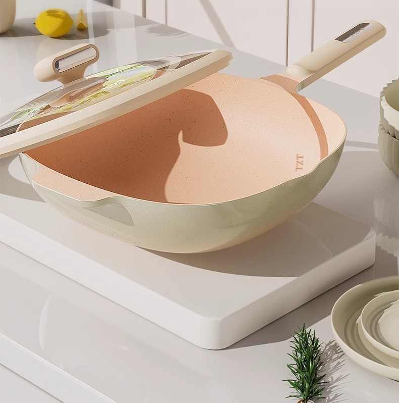 TZT钛晶炒锅家用不粘锅无涂层平底炒菜锅不沾锅燃气灶电磁炉专用详情9