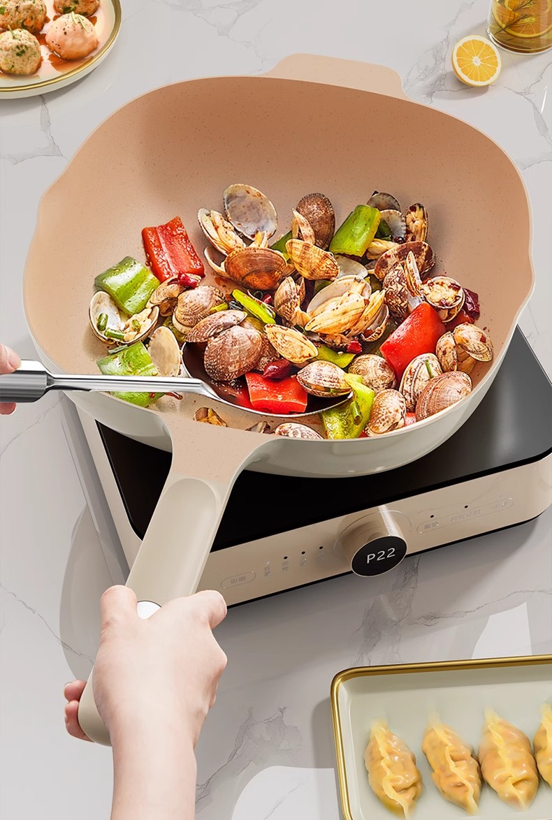 TZT钛晶炒锅家用不粘锅无涂层平底炒菜锅不沾锅燃气灶电磁炉专用详情19