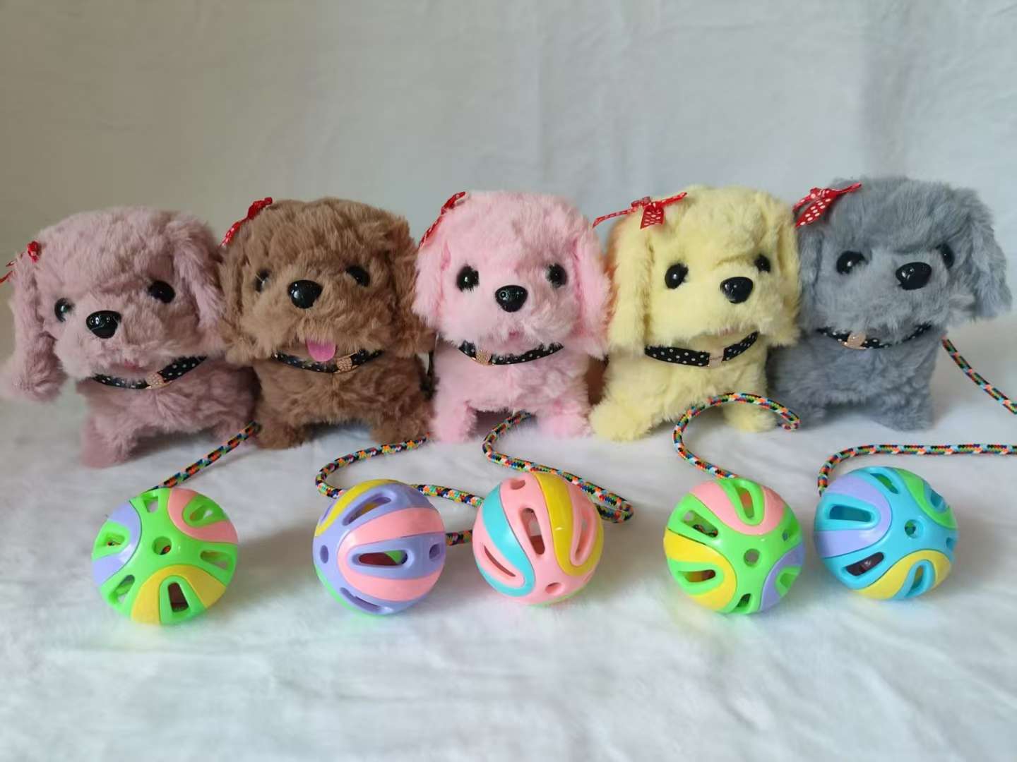 电动毛绒儿童玩具新款电动狗牵绳动物玩具会走路带叫声地摊热卖厂家直销