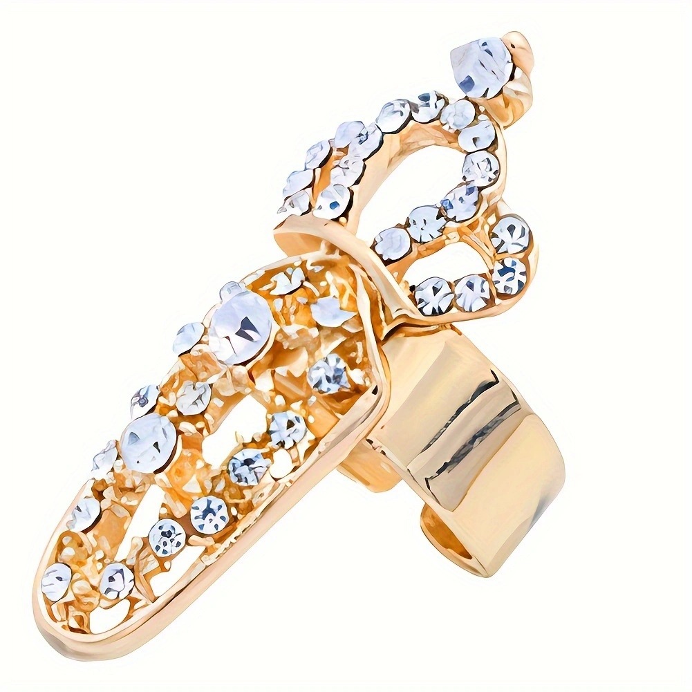 Aliexpress wish is selling a wide range of fashionable and simple European and American rings, including personalized open-cut diamond nail covers, tail rings, and joint rings Item Picture