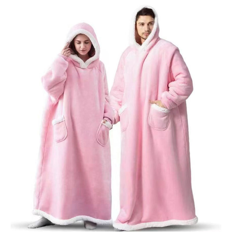 Air-conditioned blanket, extended lazy person's blanket, pajamas, coveralls, nap blanket, couple's clothes, hooded TV blanket, home clothes, nap blanket Specification drawing