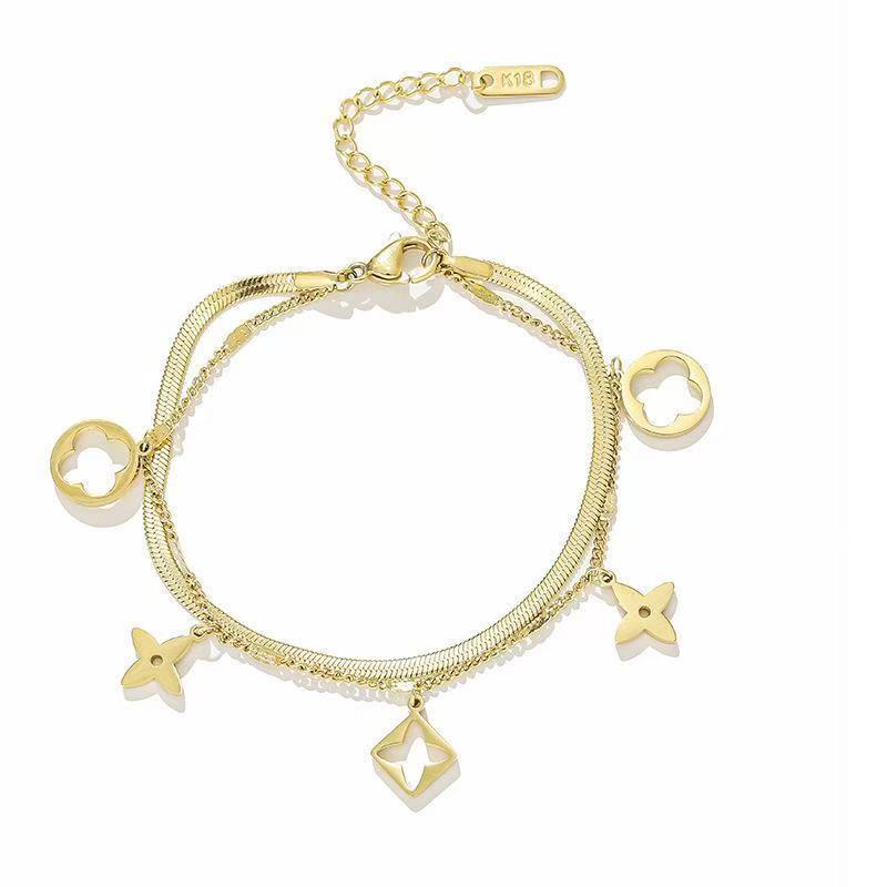 2025新款钛钢手链 四叶草ins简约气质时尚小众设计网红轻奢百搭个性不掉色