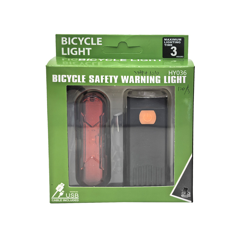 HY036 Headlight Set (2266 front +1010 rear) USB charging bicycle headlight and Taillight Set Mountain Bike headlight Safety Warning Taillight Specification image
