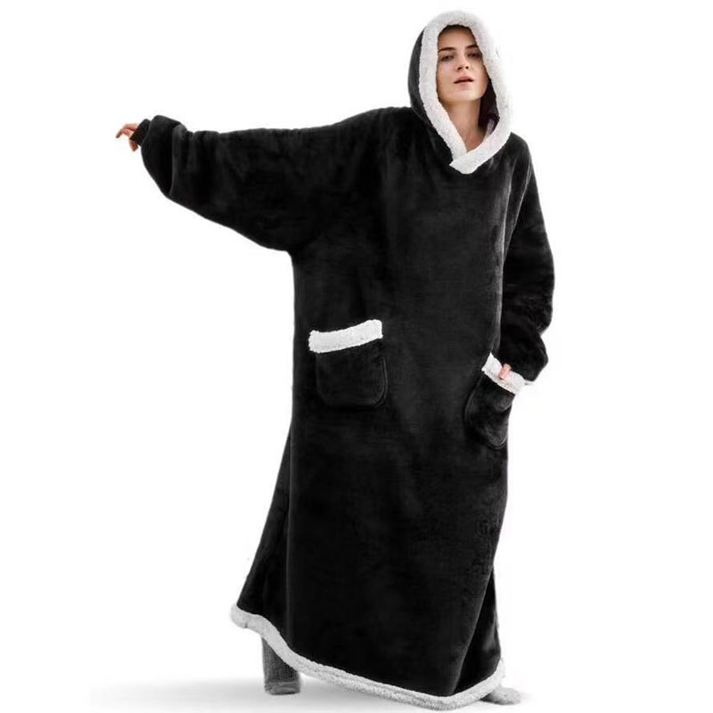 Air-conditioned blanket, extended lazy person's blanket, pajamas, coveralls, nap blanket, couple's clothes, hooded TV blanket, home clothes, nap blanket details Picture