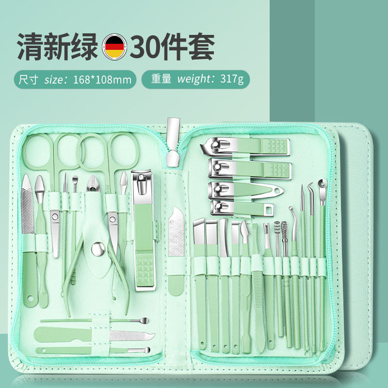智康指甲钳套装30件套美甲工具不锈钢指甲剪指甲刀死皮剪修甲套装详情3