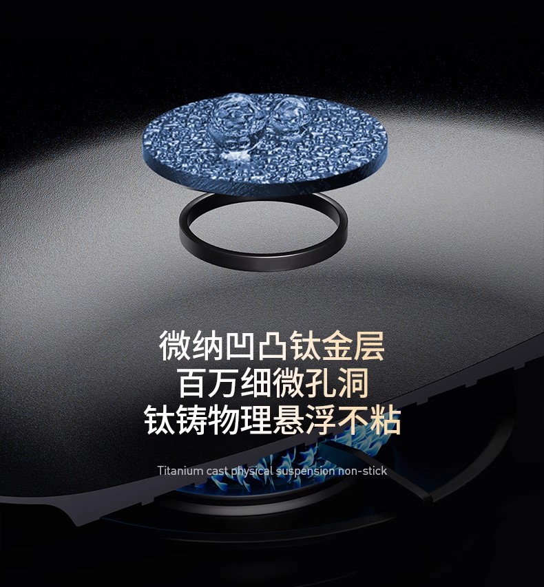 原创无涂层不粘锅炒锅家用不沾锅燃气灶电磁炉专用平底钛锅炒菜锅详情1