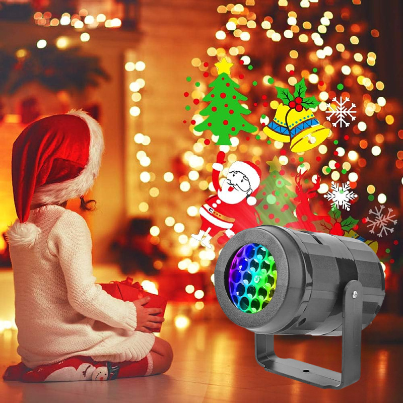 European and American exclusive USB-powered Christmas holiday LED projection light strips, Christmas snowflake decorative patterns, energy-saving stage projection night lights, suitable for outdoor and indoor gardens, courtyards, walls, Christmas and birthday parties, cross-border wholesale Application Scenario