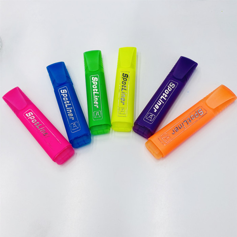 Wholesale of cross-border 6-color fluorescent markers for students, flat, slanted and key point marking notebooks Item Picture