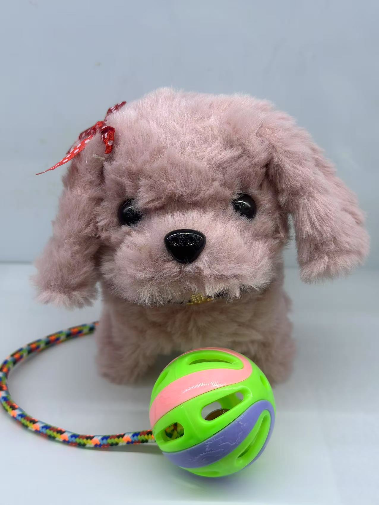 电动毛绒儿童玩具新款电动狗牵绳动物玩具会走路带叫声地摊热卖厂家直销产品图