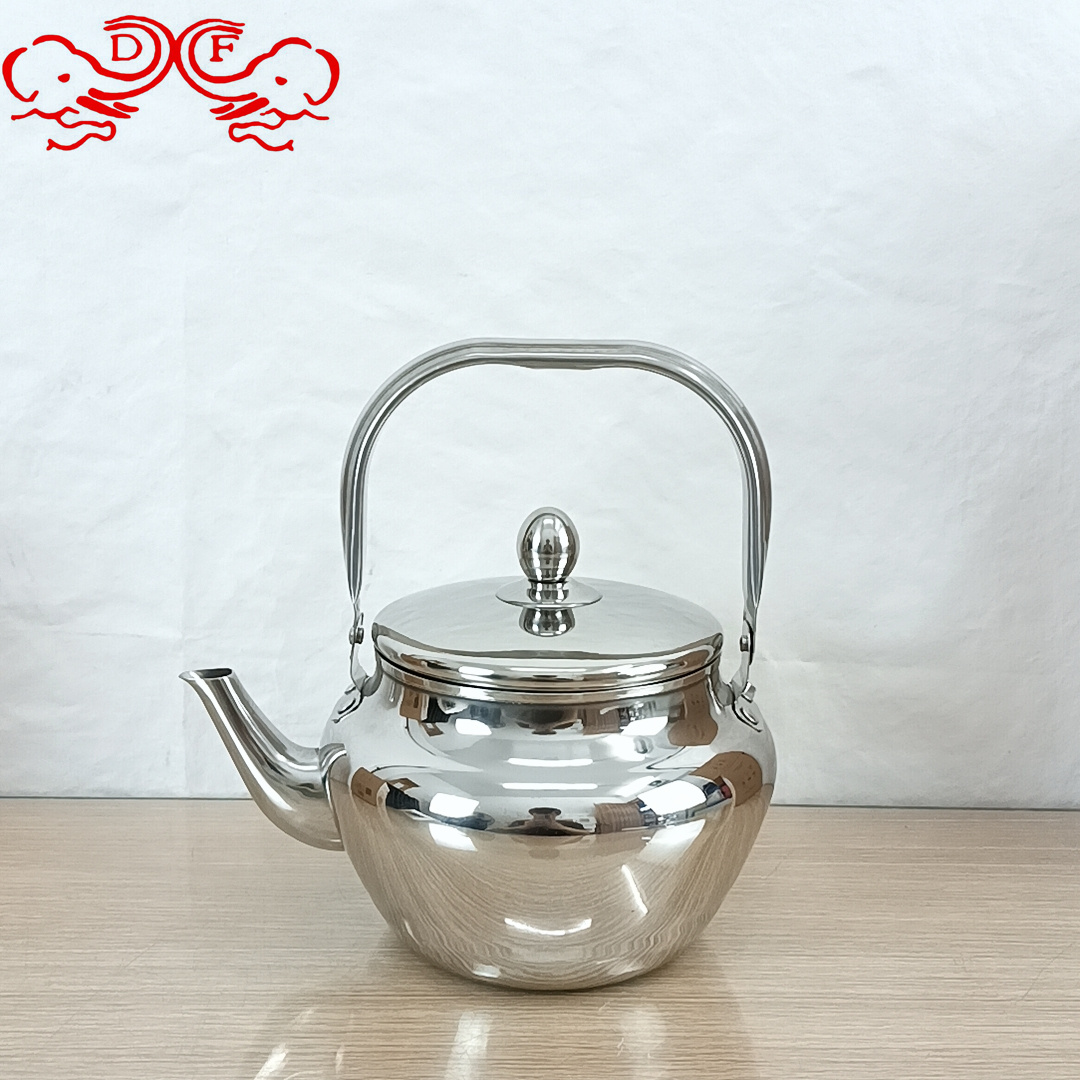 DF88016 stainless steel VV teapot, hotel tea kettle, thickened brewing teapot, handle teapot, bright water kettle, restaurant DF TRADINGHOUSE Specification image