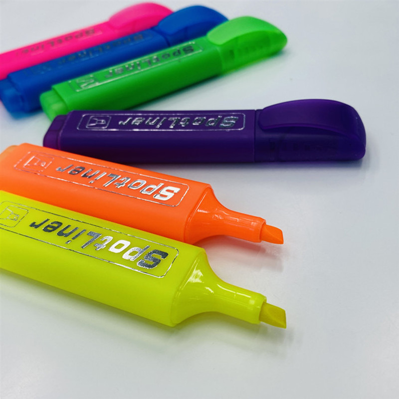 Wholesale of cross-border 6-color fluorescent markers for students, flat, slanted and key point marking notebooks Application Scenario