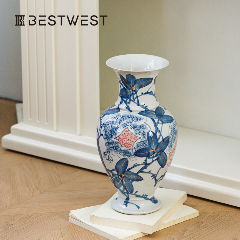 BESTWEST Electroplated fish-tail petal glass Vase is a high-end, light luxury, modern and simple living room vase decoration handicraft Item Picture