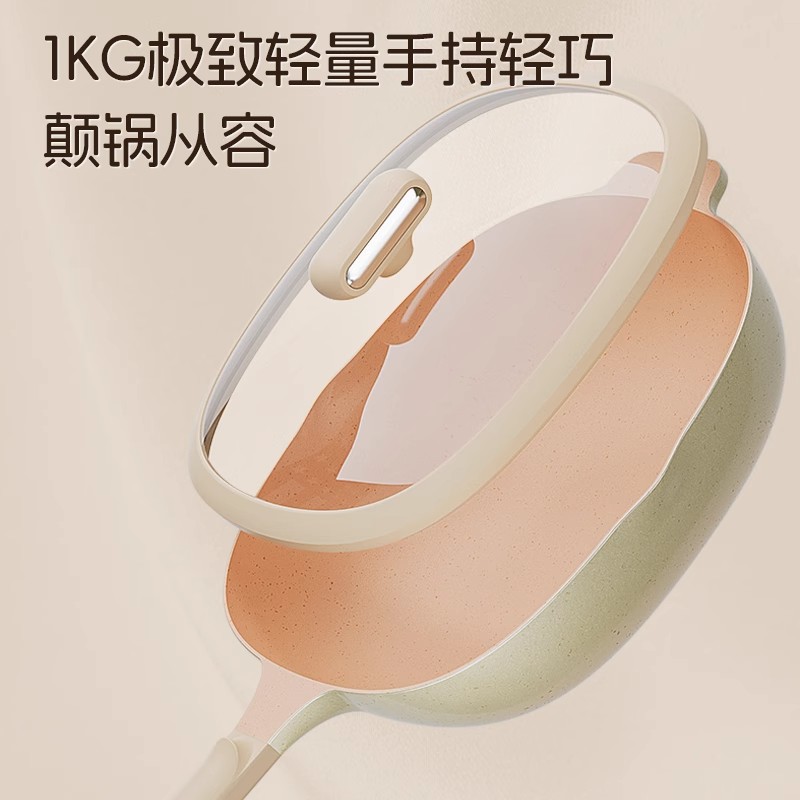 TZT titanium crystal wok, household non-stick wok, uncoated flat-bottomed cooking wok, non-stick wok, gas stove, induction cooker details Picture