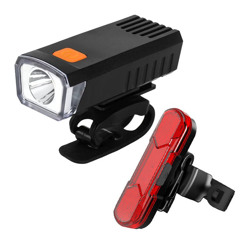 HY036 Headlight Set (2266 front +1010 rear) USB charging bicycle headlight and Taillight Set Mountain Bike headlight Safety Warning Taillight