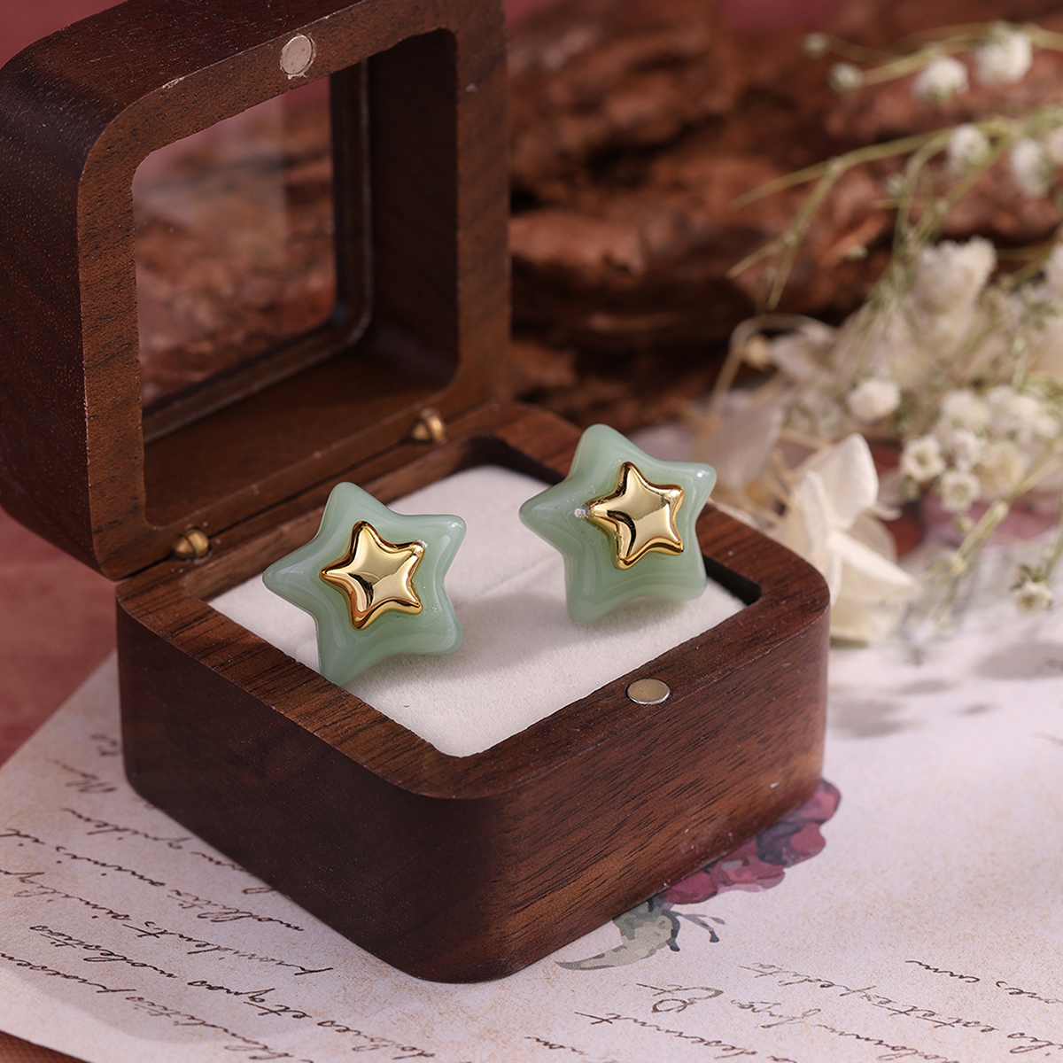 美拉德秋冬琥珀色耳坠女耳环小众设计高级感轻奢法式复古耳饰耳钉耳钉亚克力饰品