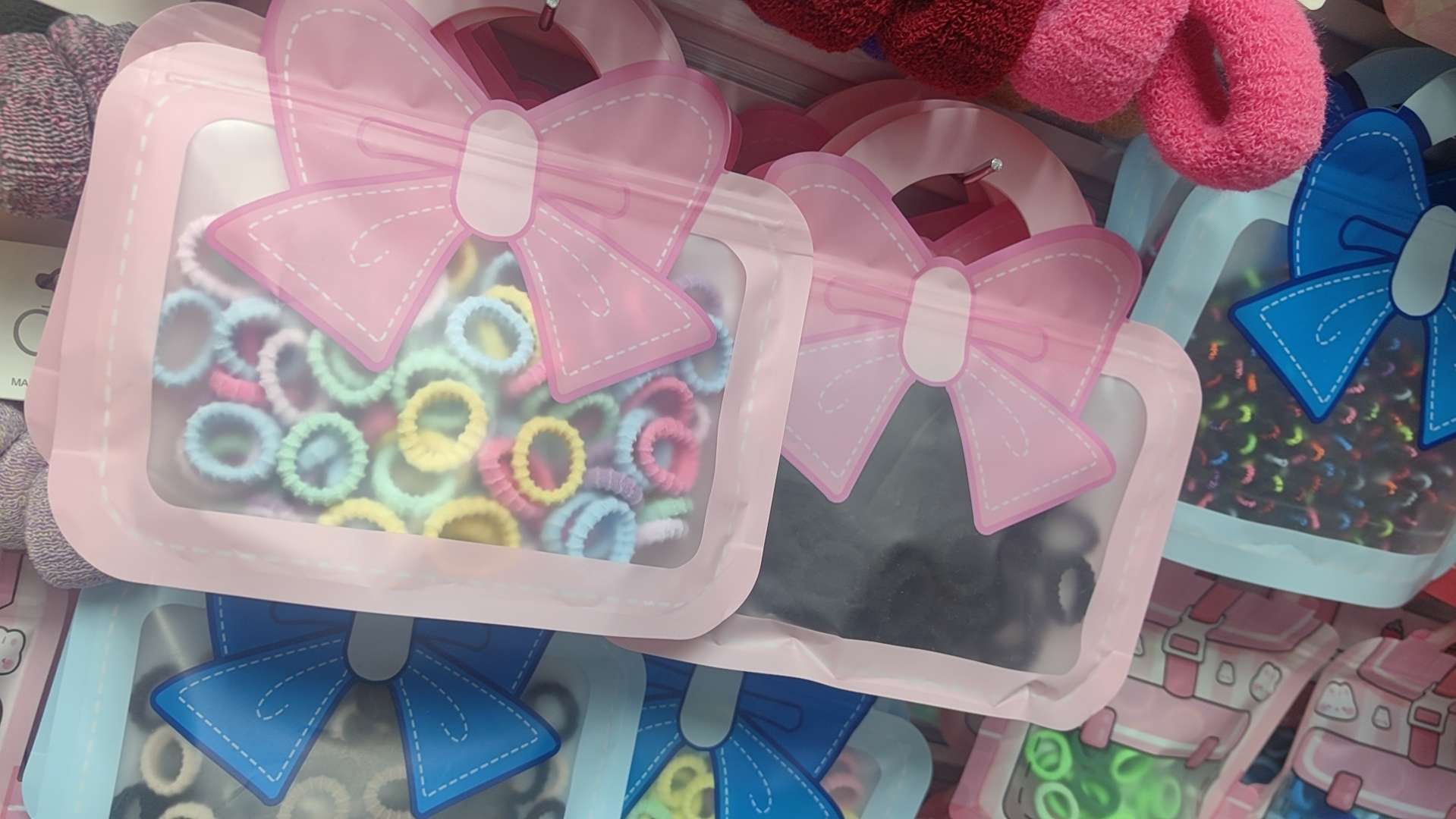 100 bow cartoon bags, 2.5-inch hair bands for children, children's hair accessories details Picture