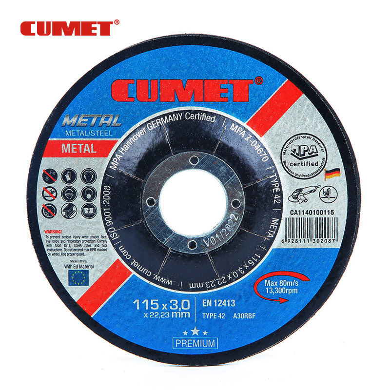 CUMET115*3depressedAbrasive cutting disc Metal树脂砂轮磨片钹型金属切割片