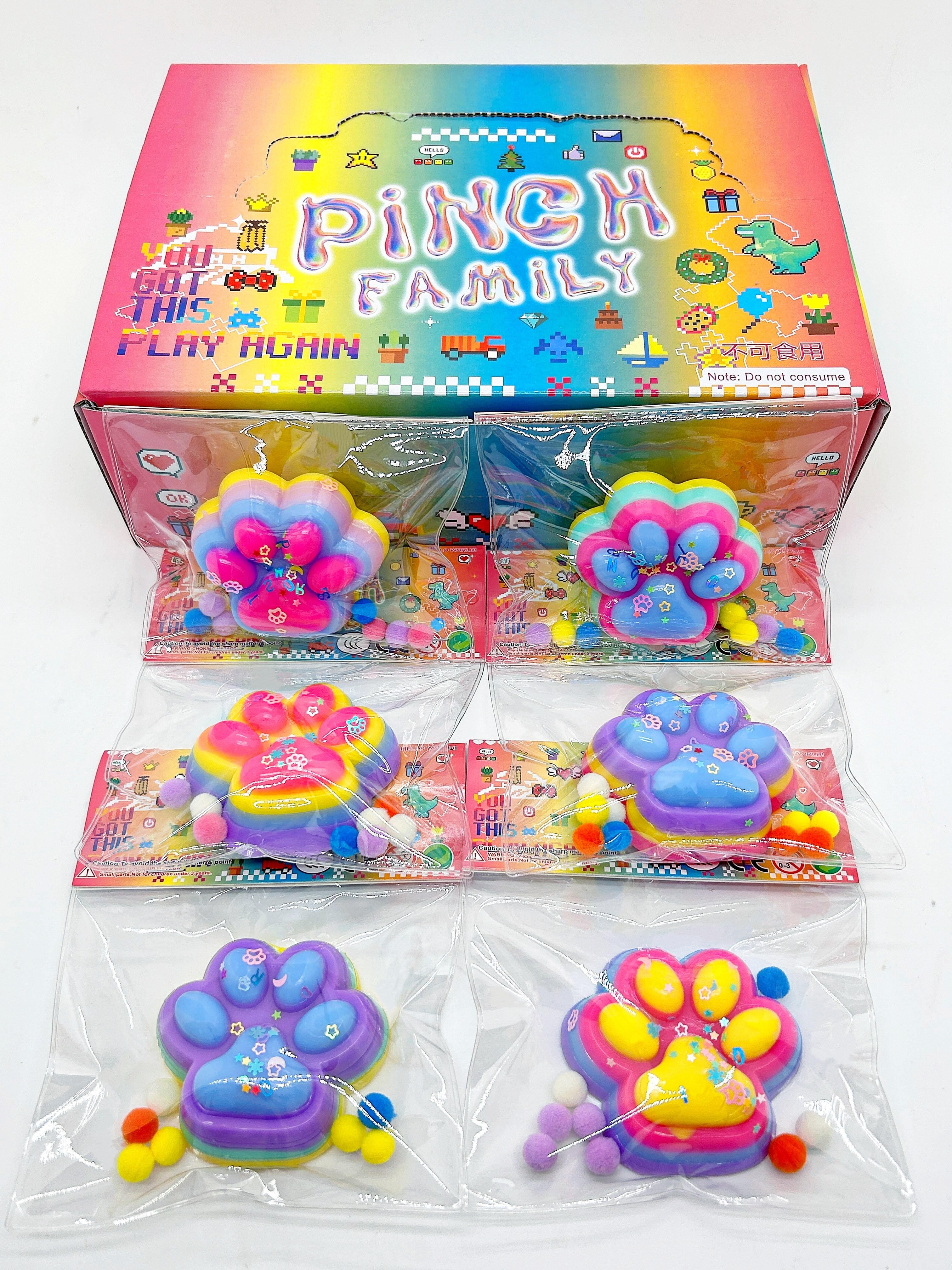 New high-quality appearance level four-color multi-color cat paw pinch stress-relieving toy, made of high-quality tpr material, pinch fun to relieve stress and relax, pinch fun for children, cute children's toy pinch Specification image