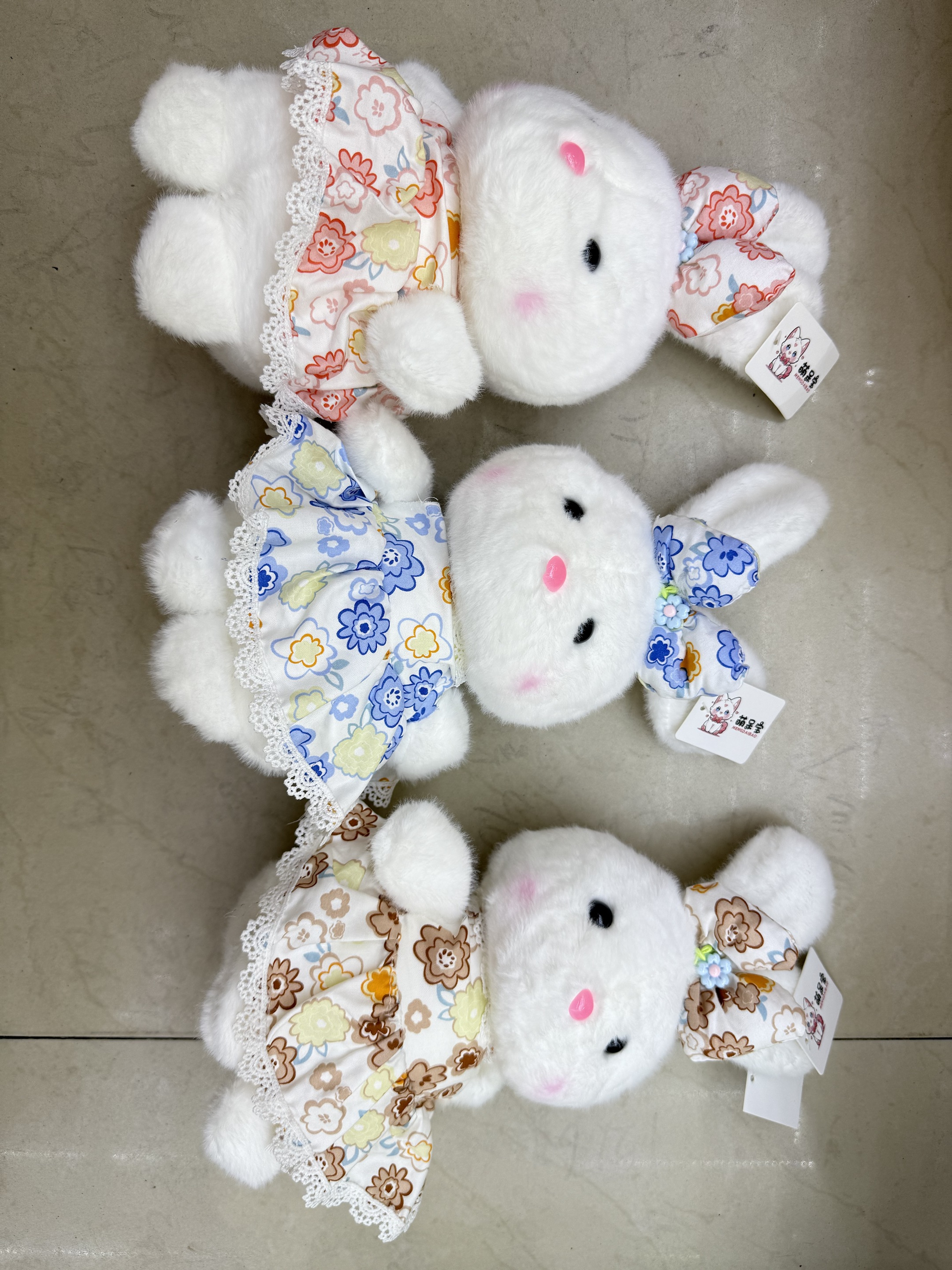 Super cute little white rabbit plush toy to sleep with, new adorable rabbit doll birthday gift