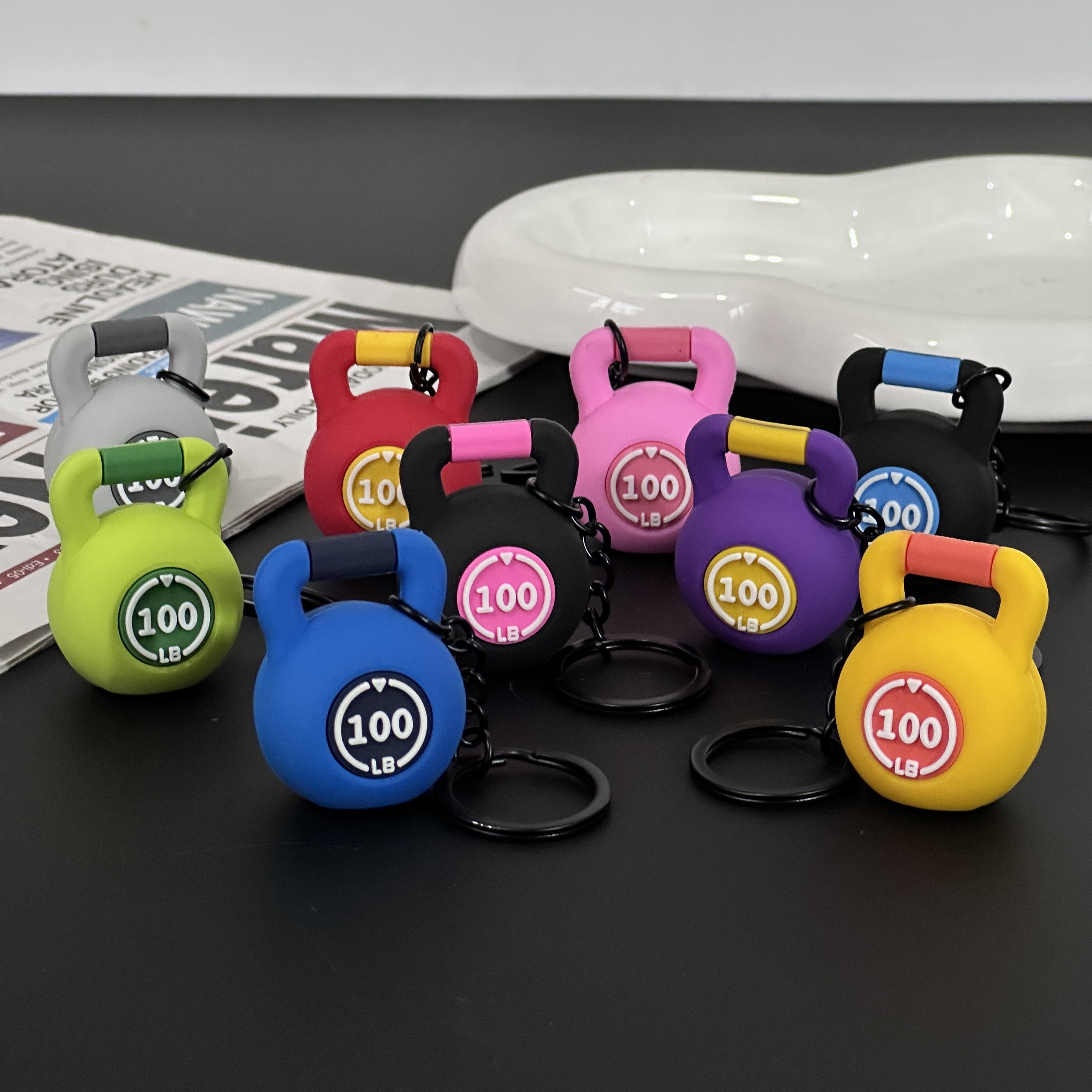 新款健身迷你多巴胺壶铃pvc钥匙扣挂件miu风包包挂饰品女送礼品男配件跨境运动风生日礼物健身房活动礼物活动礼品I健身周边详情图2
