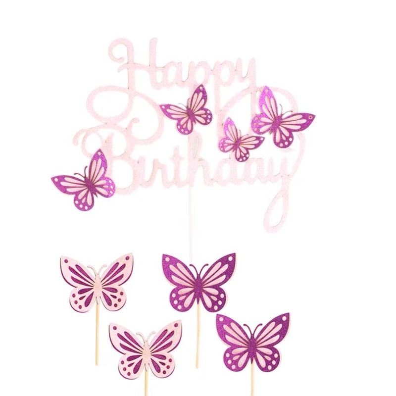 闪闪插件生日快乐蝴蝶派对甜品台装饰butterfly蛋糕插牌闪闪插件生日快乐蝴蝶派对甜品台装饰butterfly蛋糕插牌详情1