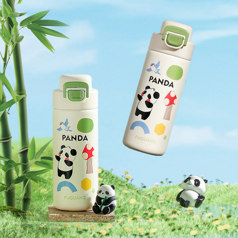 National Trend Fuguang Panda Series Children's Insulated Straw Cup details Picture