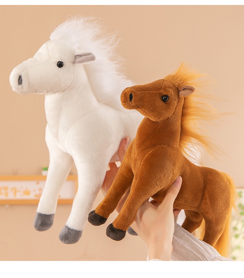 跨境仿真马公仔骏马站姿毛绒玩具家居装饰摆件节日礼物卡通玩偶详情6