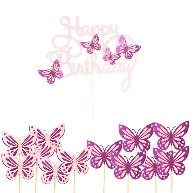 闪闪插件生日快乐蝴蝶派对甜品台装饰butterfly蛋糕插牌闪闪插件生日快乐蝴蝶派对甜品台装饰butterfly蛋糕插牌详情5