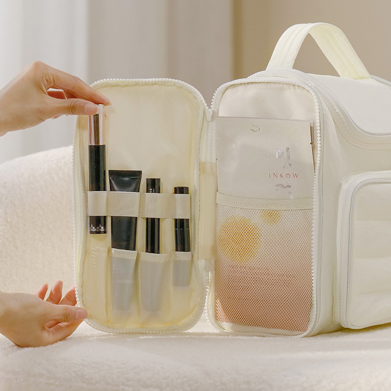 H208-塔丝隆双开洗漱包塔丝隆挂钩洗漱包防水旅行大容量收纳包细节图