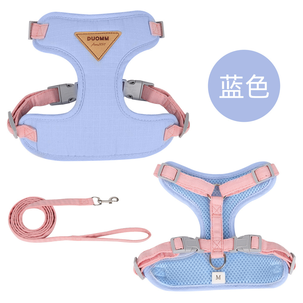 Dog leash, vest type pet leash, chest and back strap, anti-escape outdoor small dog teddy Bichon Frise dog leash Item Picture