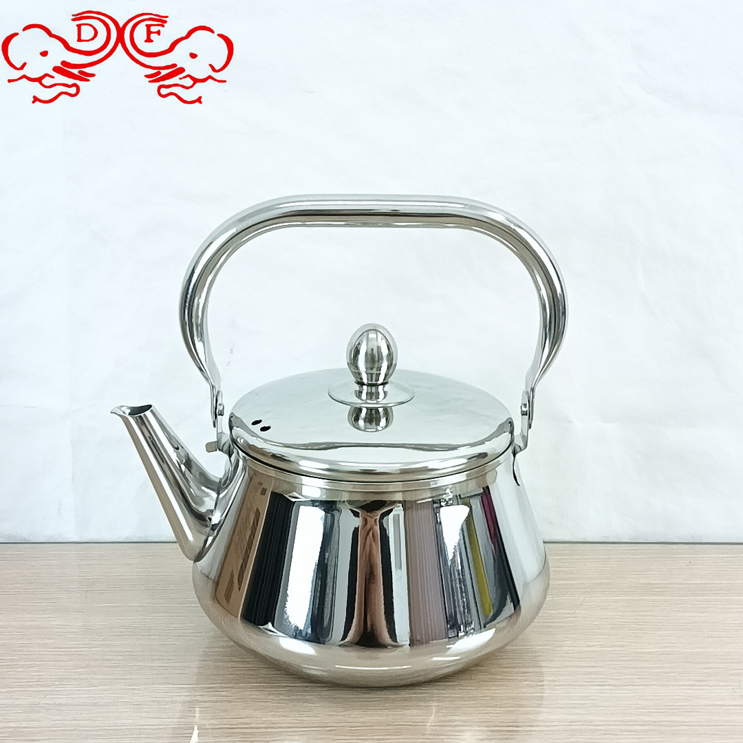 DF88016 thickened stainless steel teapot, flower tea brewing kettle with filter, boiling kettle with handle, bright water kettle, DF TRADINGHOUSE Item Picture