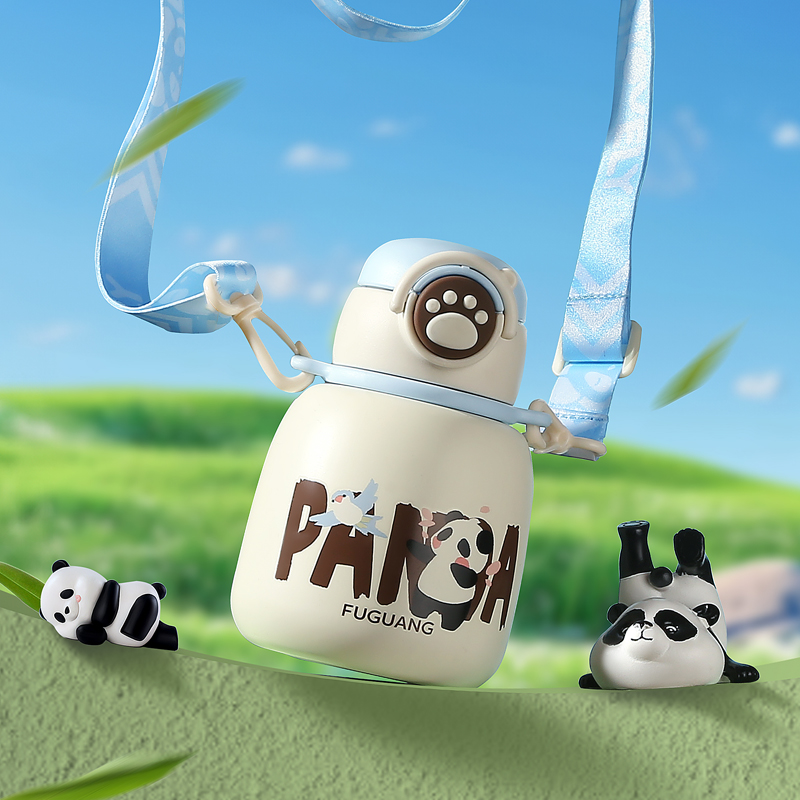 国潮富光熊猫系列儿童吸管杯