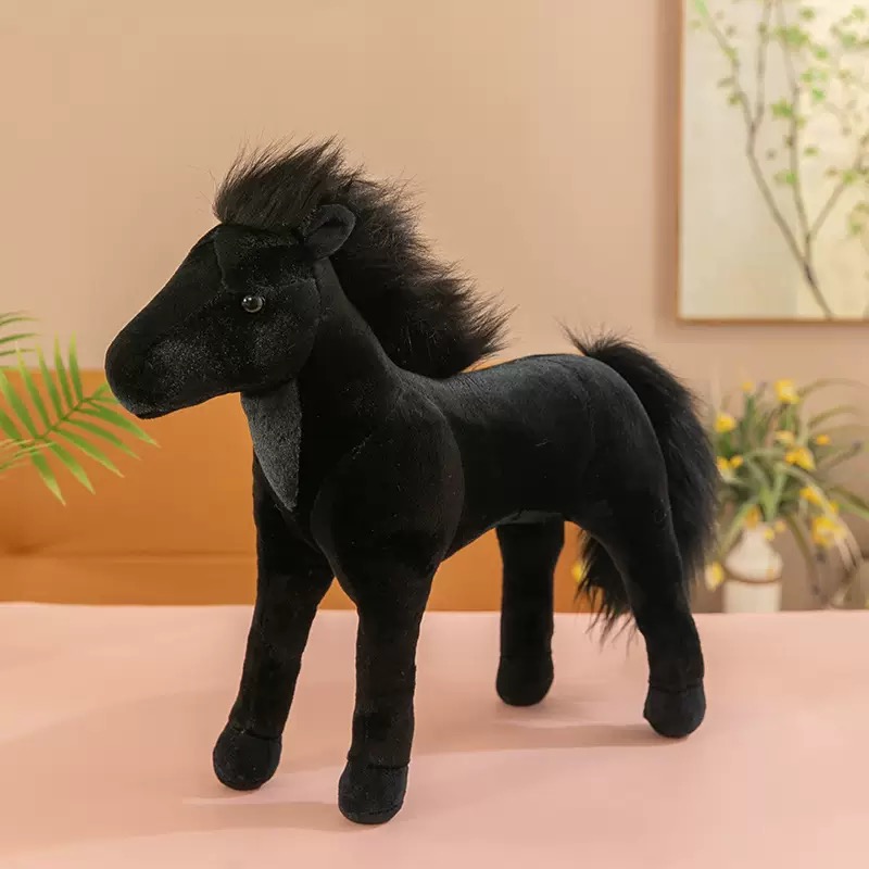 跨境仿真马公仔骏马站姿毛绒玩具家居装饰摆件节日礼物卡通玩偶详情7