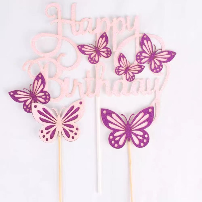闪闪插件生日快乐蝴蝶派对甜品台装饰butterfly蛋糕插牌闪闪插件生日快乐蝴蝶派对甜品台装饰butterfly蛋糕插牌详情6