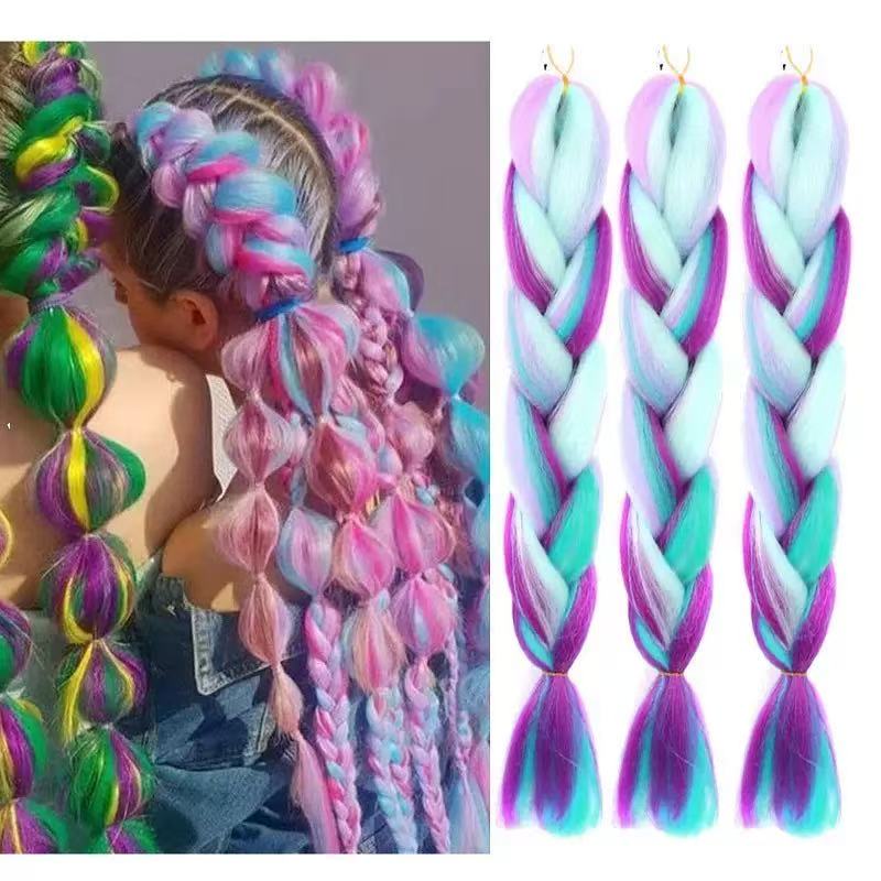 Dreadlock, large braid, African colorful dreadlock wig, high-temperature silk wig, hair extension braid details Picture