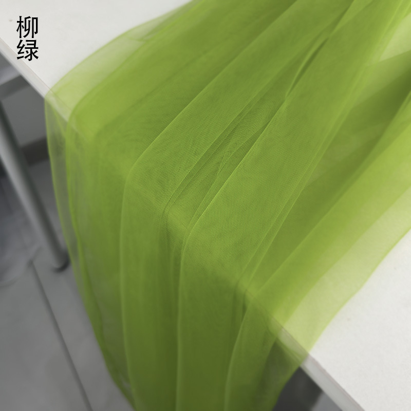柳绿色菠萝蕾丝提花面料服装布装饰布