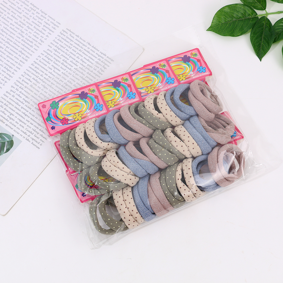 多彩弹力发绳不伤发桶装韩版高弹力皮筋好质量流行头饰印花混款 潮流时尚