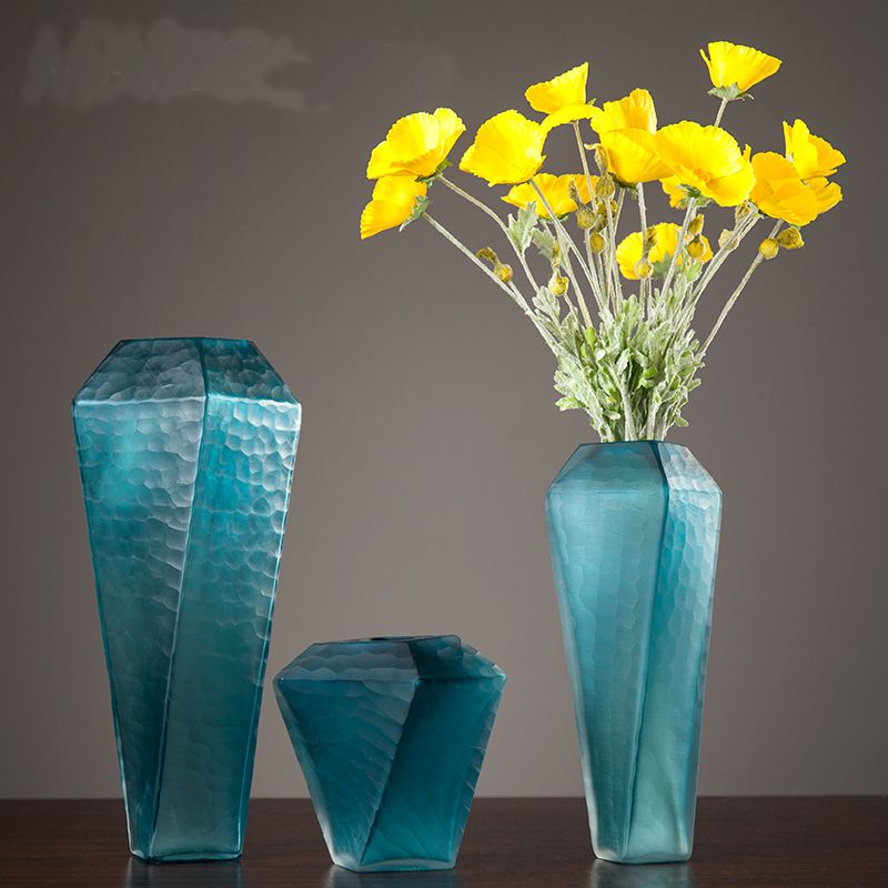 玻璃简约花瓶插花摆件轻奢客厅玄关餐桌样板房家居软装饰品