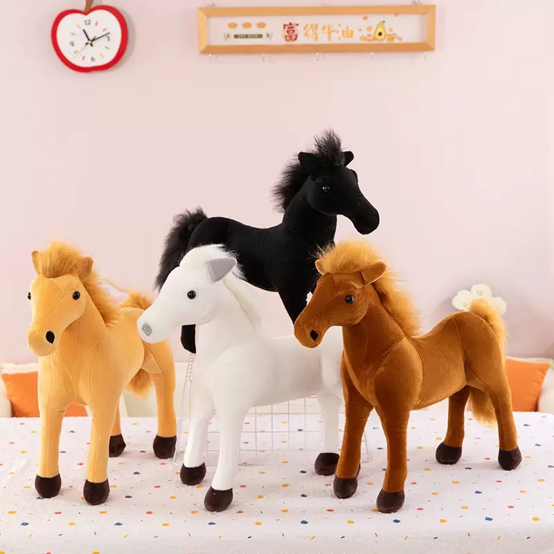 跨境仿真马公仔骏马站姿毛绒玩具家居装饰摆件节日礼物卡通玩偶详情5