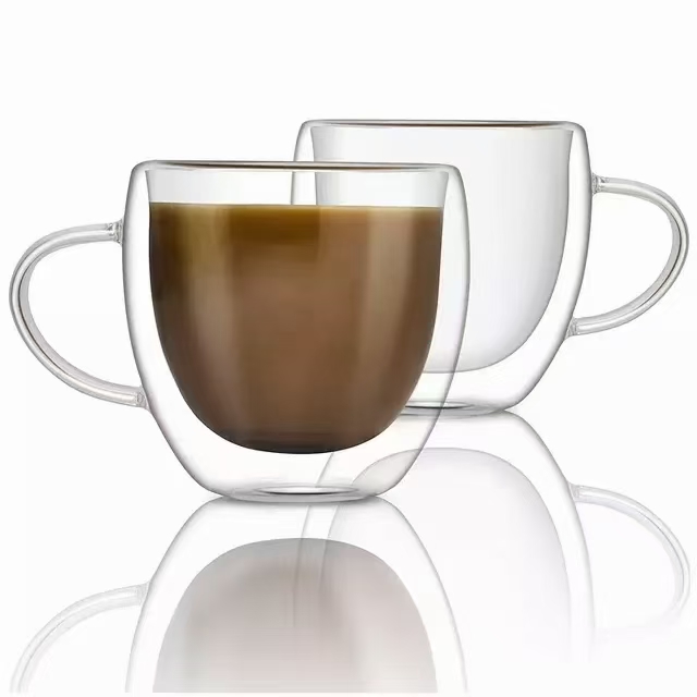 高硼硅玻璃杯 高质量双层玻璃杯 便携家用创意办公茶杯 可定制干花 单杯单盒独立包装