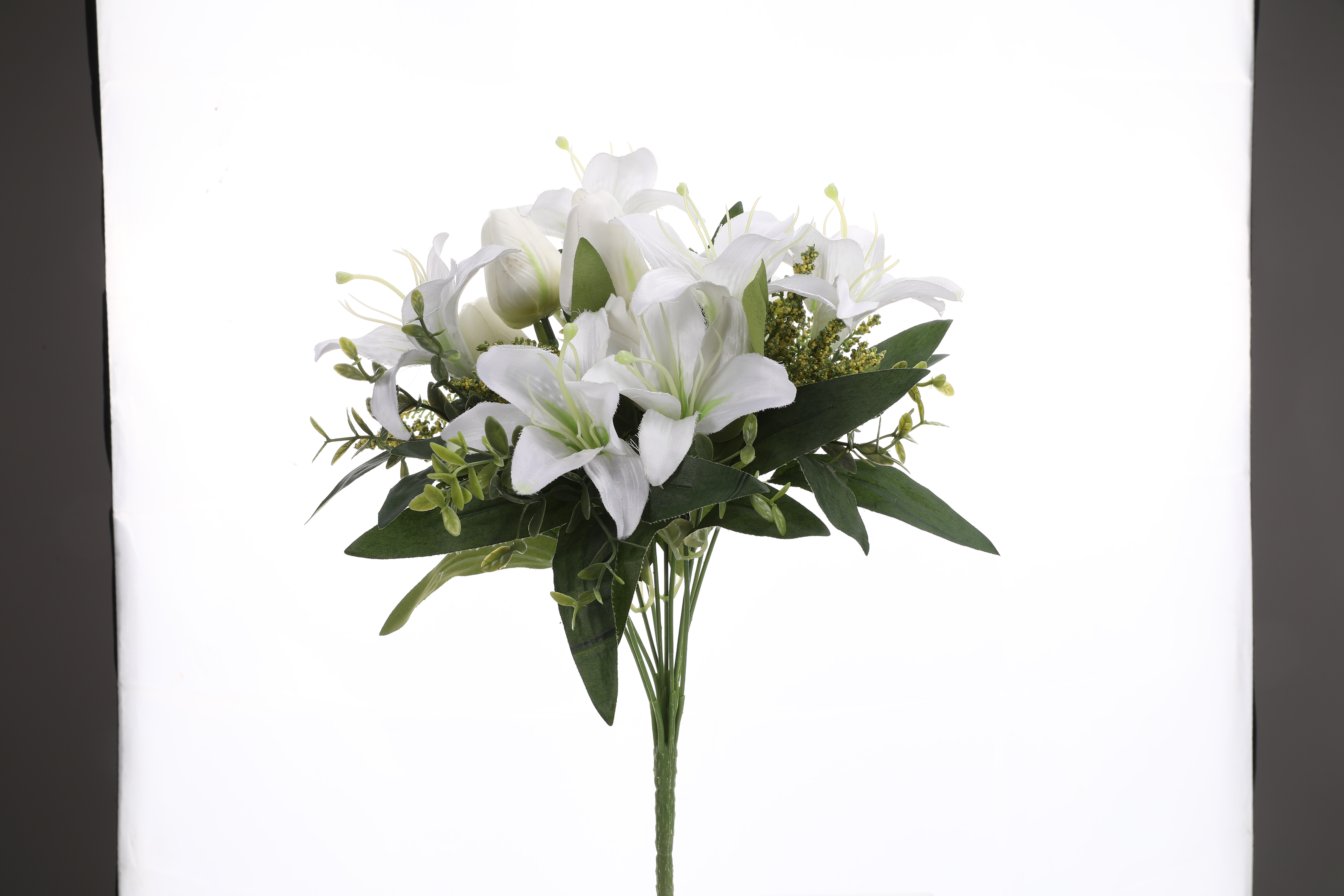 多头百合郁金香仿真花假花婚庆布景家具装饰